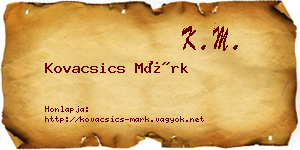 Kovacsics Márk névjegykártya