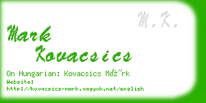 mark kovacsics business card